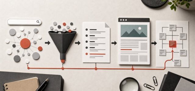 コンテンツSEOで集客する方法——記事設計から上位表示までの完全ガイドのアイキャッチ