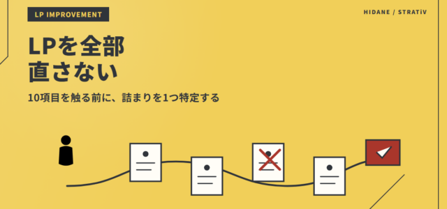 LPを直しても成果が動かない——10項目を全部触る前に、詰まりを1つ特定するのアイキャッチ